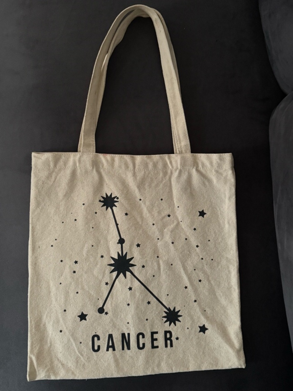 Canvas Zodiac Tote Bag - Cancer - Natural